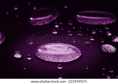 Water droplets on fiber waterproof fabric background ,