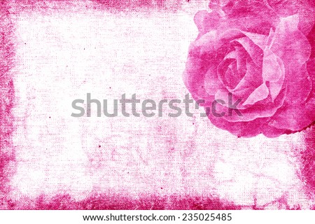 Vintage romantic roses fabric for grunge background