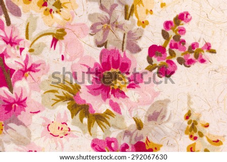 Rose  fabric with mulberry paper texture for vintage  background