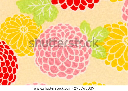 Seamless japanese pattern, Colorful pattern chrysanthemum fabric for background or texture.
