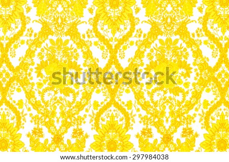 Pattern gold  roses on the fabric for background and texture.