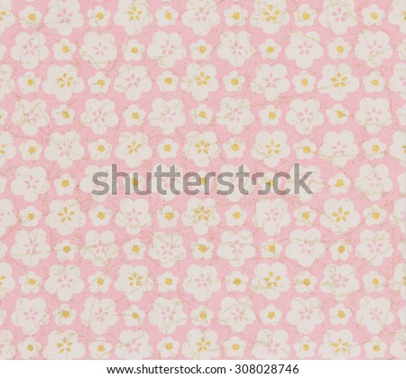 Seamless Japanese pattern, Japanese pattern pink flower on the paper for background, Japanese pattern of flower