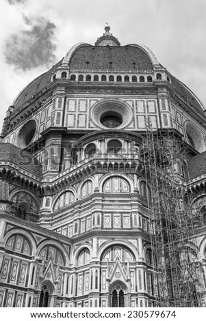 Duomo church in Florence, Italy  (black and white)