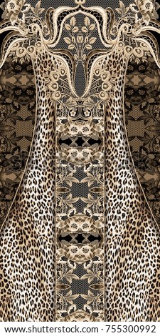 Kaleidoscopic gold leopard design