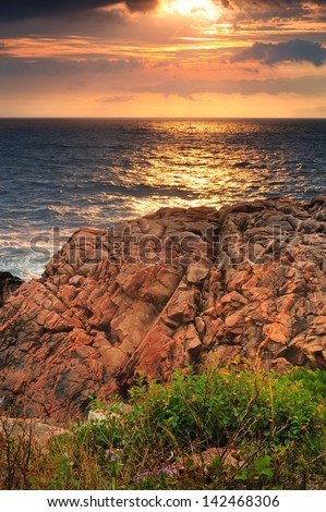 sunrise by the coast in Cape Breton highland national park