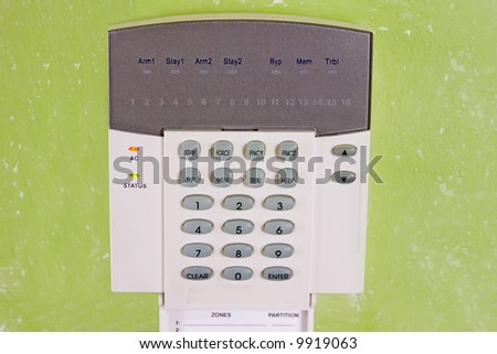 Close up image of a Security keypad