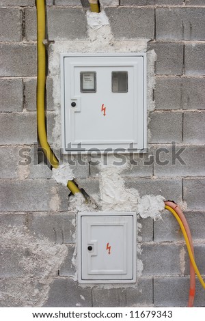 Industrial electrical meter center in wall