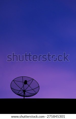 satellite dish on twilight background.communication technology network equipment
