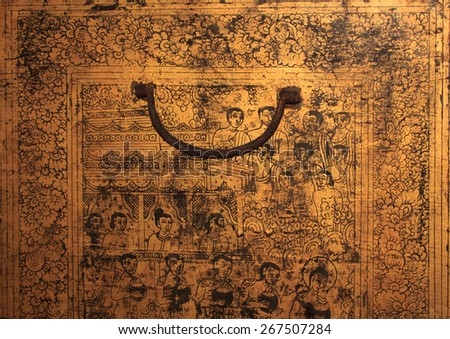 Ancient paintings on wooden box
