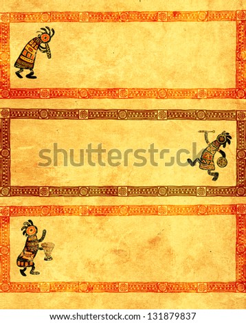 Set of grunge banners with African traditional patterns