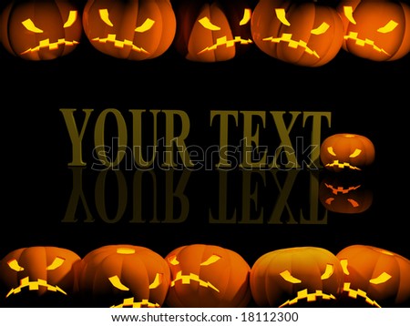 Halloween Background on Halloween Background With Evil Pumpkins Stock Photo 18112300