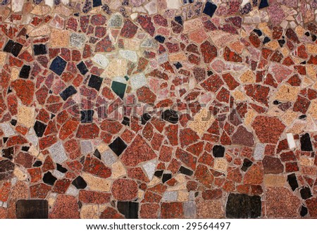 Texture - decorative panel from different granite blocks