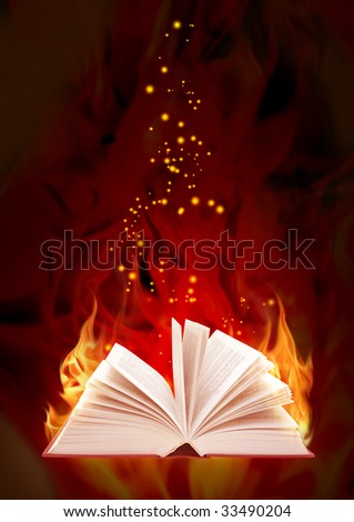 Set - books of four elements. Book of magic fire