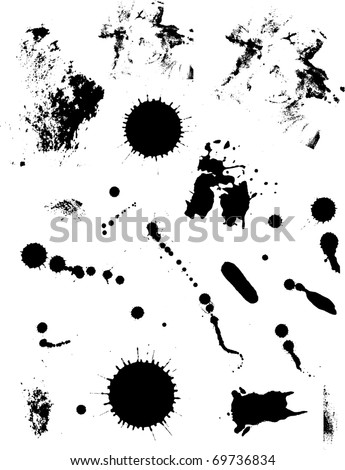Collection of vector stains for grunge design