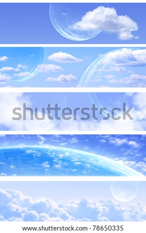 Collection of horizontal space banners