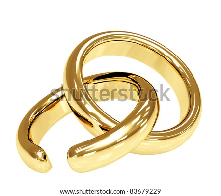 stock photo Symbol of divorce broken wedding ring Isolated over white