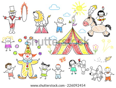 Happy children in circus