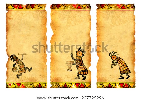 Collection of banners with African traditional patterns