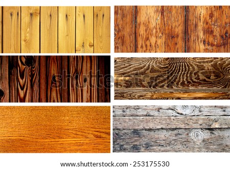 Collection of wooden banners - texture old wood
