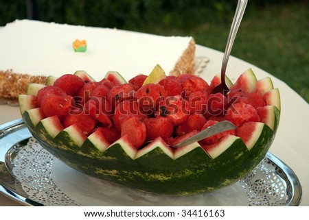 Enticing flat of fresh fruit to end the meal