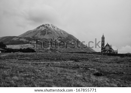 Mount Errigal and Dunlewy Church, Co. Donegal, Ireland