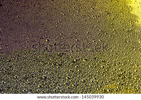 Water drops on gold surface