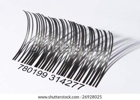 Barcode that shaped like eyelashes, a bit harsh lighting was used here to produced strong shadow to enhance the effect.