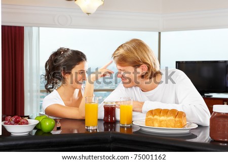 Couple enjoying their time together during breakfast time