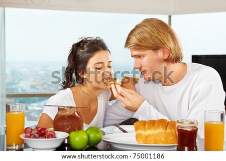 Couple enjoying their time together during breakfast time