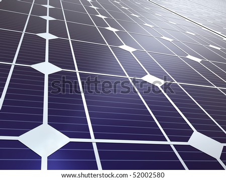 Blue solar panel close up