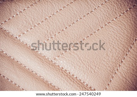 The texture of natural leather, stitched leather product details