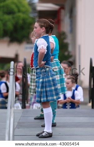VENTURA, CA  - OCTOBER 11: Girls performing at a dance competition at the Ventura Seaside Highland Games on October 11, 2009 in Ventura, CA.