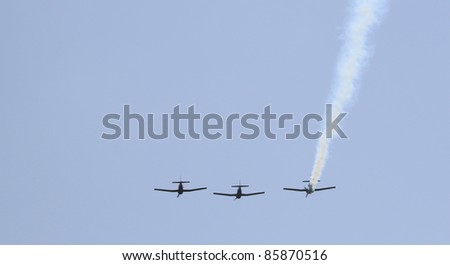 World war 2 airplanes doing a flyover