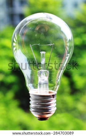 Green lamp eco light bulb energy concept
