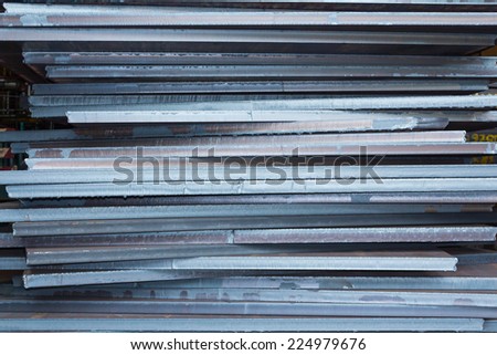 Industry steel, Stack of product steel, Steel plate.