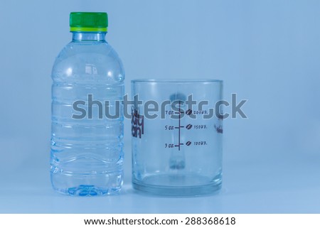 Bottle and glass of water volume, Background for the question. How much you drink in a day.