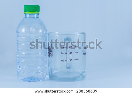 Bottle and glass of water volume, Background for the question. How much you drink in a day.