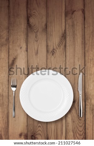 Top view of table setting