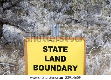 State Land Boundary Sign in front of Oregon BLM Wildlands