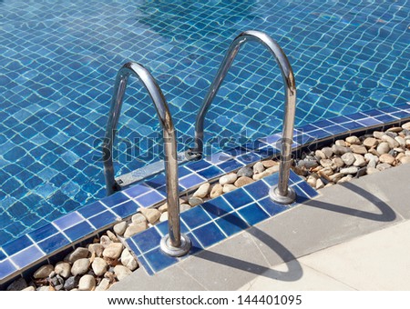 Pool Ladder in swimming pool