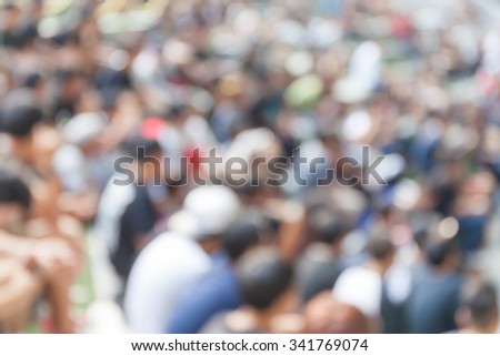 Abstract blurred background of crowd people in b-boy breakdances battle at dance competitions.