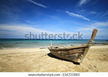 Long tail boat on Lanta island Krabi Province, Thailand.