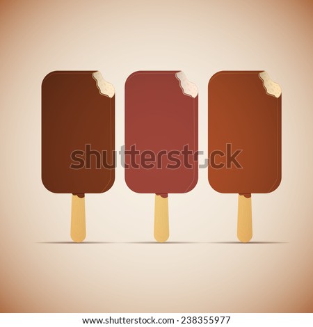 Soft serve ice cream with chocolate on stylish background. Raster version