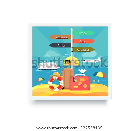 Beach and tropical sea with bright sun. Active rest at sea and beach vacation with umbrellas. Vacation, beach, family beach vacation, family vacation, beach chair, couple beach vacation