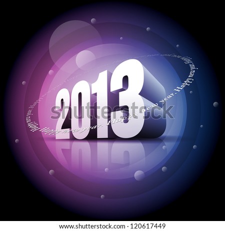 Vector 3D 2013 and Happy New Year text Elements are layered separately in vector file Vector 3D 2013 and Happy New Year text Elements are layered separately in vector file