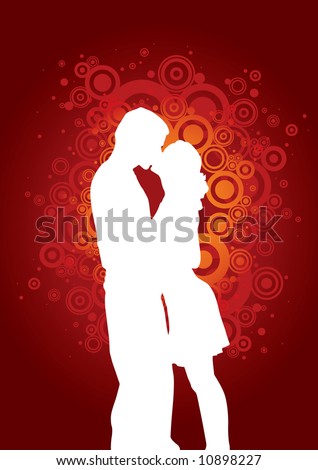 kissing couple wallpaper. stock vector : kissing couple