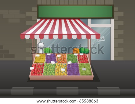 Market Stall Vector