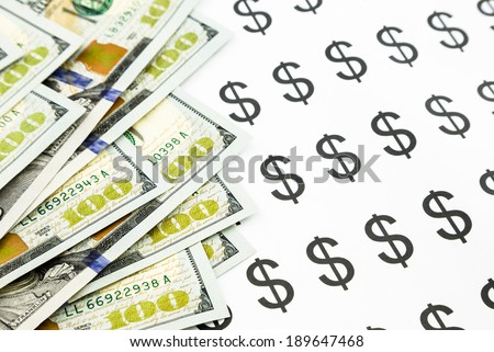 new edition dollar banknotes and dollar sign, currency and money for business concept
