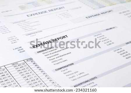 Summary of business expense report focus on EXPENSE REPORT word