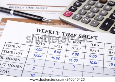 Record working times on time sheet documents